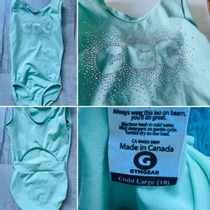 GK Mint Green Leotard with Silver Accents